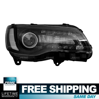 TYC Headlight Assembly Right Passenger Side for 15 16 17 Chrysler 300 Black - Image 1 of 4