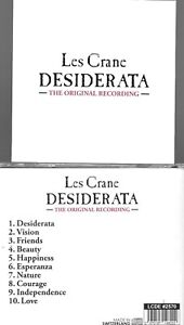 LES CRANE-DESIDERATA-ORIGINAL LP FIRST TIME ON CD-NEW SEALED IMPORT