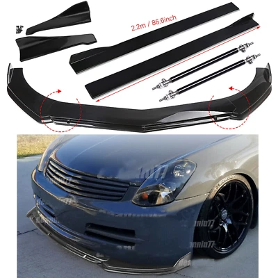 For Infiniti G35 G37 Front Bumper Lip Spoiler Splitter Body Kit/Side Skirt Foto 1 de 4