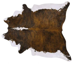 Brindle White Belly and Backbone Brazilian Cowhide Rug: XL - Picture 1 of 6