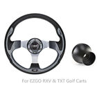 10L0L 12.5" Golf Cart Steering Wheel W/ Adapter Fit EZGO RXV TXT Cart Part Black