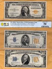 $1, $5, $10 Wwii North Africa yellow seal emergency issue of Silver Certificates