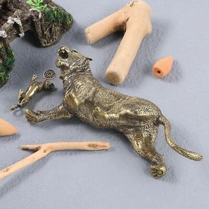 Brass Tiger Figurine Feng Shui Lucky Presents King of Statue Wild Life Animal - Picture 1 of 6