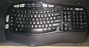 Logitech Wireless Wave K350 Keyboard with Palm Rest for all-day comfort - Picture 1 of 8