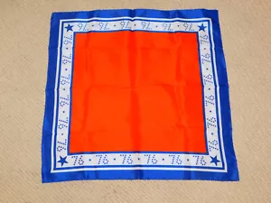 Vintage 1976 Bicentennial Patriotic Scarf Nasharr Freres Japan 21 X21" Red White - Picture 1 of 4