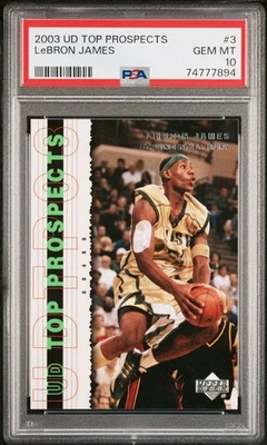 2003 Upper Deck UD Top Prospects LeBron James #3 (RC) Rookie PSA GEM MINT 10 - Image 1 of 3
