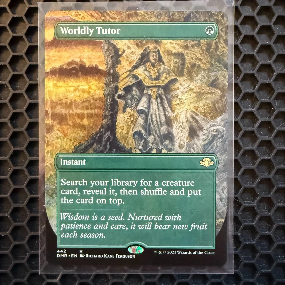 MTG Worldly Tutor (Dominaria Remastered) Borderless Non-Foil NM - Image 1 of 2