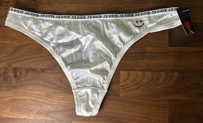 Vtg Joe Boxer Satin String Bikini Thong Panties Sz 7 Second Skin Smiley RARE - Image 1 of 4