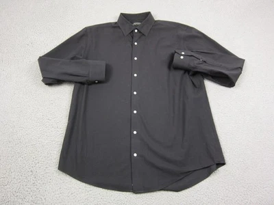 Nordstrom Shirt Adult 16.5 Large Black Tech Smart Traditional Fit Button Up Mens - Image 1 of 4