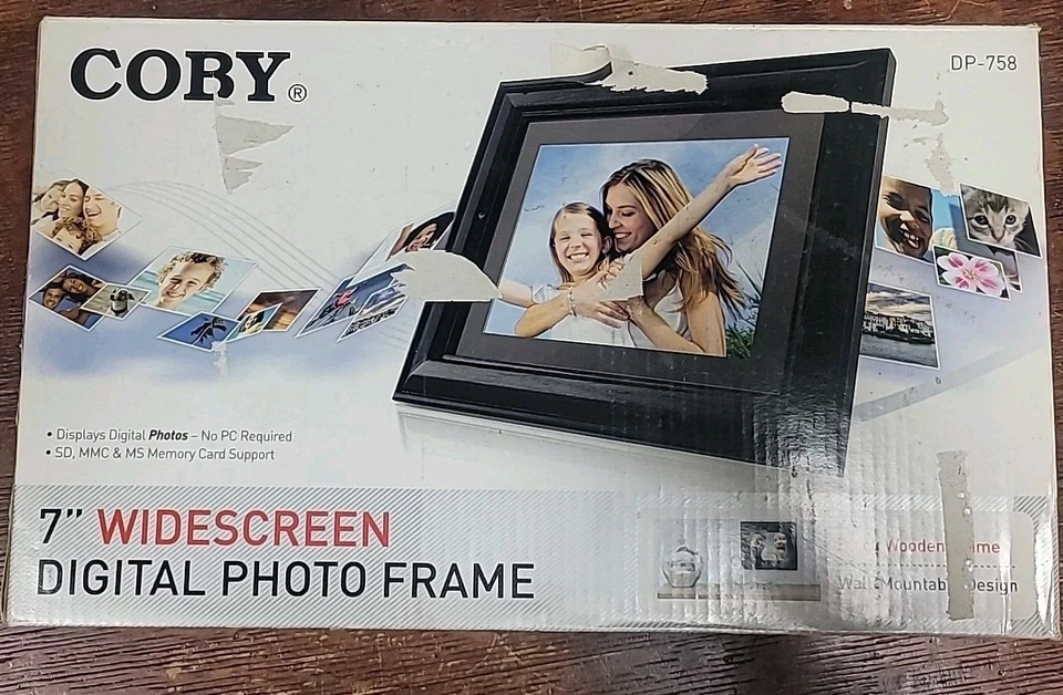 COBY 7" Widescreen Digital Photo Frame ~ Black DP-758 - Image 1 of 1