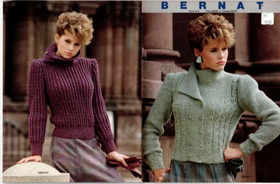 Sweater Knitting Pattern Book Sweaters Bernat No 514 1983 Vintage - Image 1 of 3