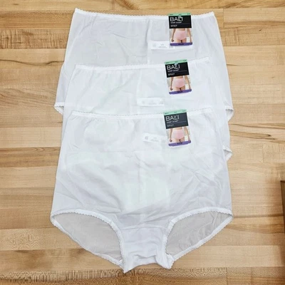 3 Bragas Bali Skimp Skamp Brief XL 8 Cobertura Completa Nylon Nuevas con Etiquetas 2633 Foto 1 de 4