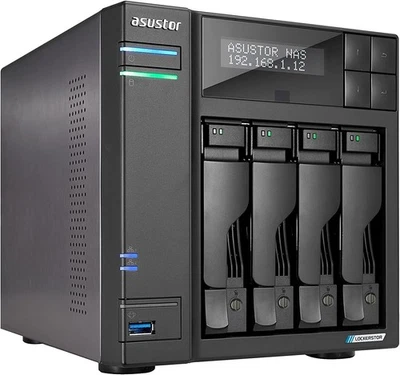 ASUSTOR NAS Lockerstor 4 Gen2 AS6704T 4 Bay 2x 2.5 GbE 4 Slot NVMe e 1 Slot PCIe - Immagine 1 di 4