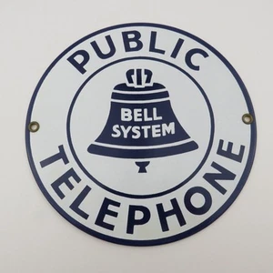 Ande Rooney Enamel Public Telephone Bell Sign Enameled Porcelain Sign Home Decor - Imagen 1 de 20