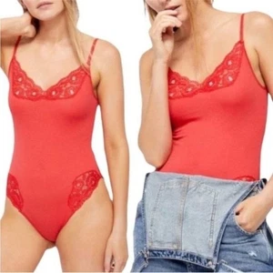 Body FREE PEOPLE Intimately FP Side of Sass XS Rojo Dama Pájaro Nuevo con Etiquetas - Imagen 1 de 14