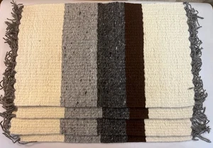 Earthtone Streifen gewebte Tischsets mit Fransen, 4er Set - Bild 1 von 10
