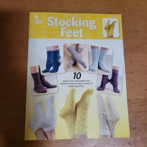 ANNIE'S ATTIC Crochet Stocking Feet #873553 ~ 10 Warm Comfy Fingering Yarns ~ - Picture 1 of 2