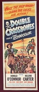 DOUBLE CROSSBONES POSTER 1951 DONALD O'CONNOR HELENA CARTER INSERT - Picture 1 of 4