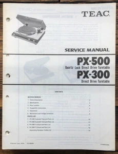 Teac PX-300 PX-500 Record Player / Turntable  Service Manual *Original* - Picture 1 of 1
