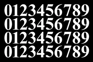 0-9 Numbers White Sticker Vinyl Decals CHOOSE SIZE!! 1" To 12" Set Of 40 V646) - Picture 1 of 1