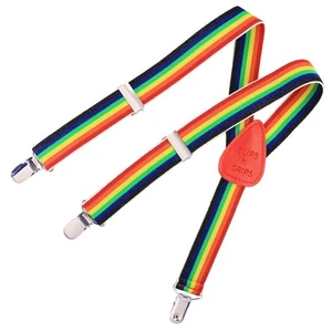 Childrens Toddlers Elastic Adjustable Suspender Multi Stripe Kids Suspenders - Picture 1 of 1