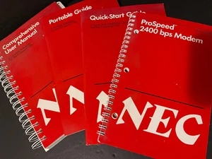 NEC ProSpeed 286 User MANUAL PC-21-UM + Modem + Quickstart + Portable Guide 4PCS - Picture 1 of 2