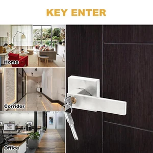 12PCS Square Silver Door Handles Heavy Duty Passage Levers For Closet Hallway - Picture 1 of 13