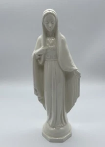 Virgin Mary Statue Blessed Mother Ceramic Stamped Sacred Heart Germany Full Bee - Picture 1 of 6