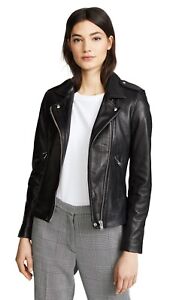Womens Leather Jacket Genuine Lambskin Biker Black IRO Haan Motorcycle Jacket