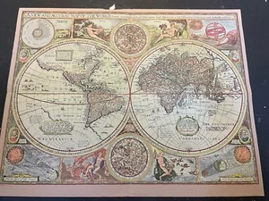 A New And Accvrat Map Of The World Lithograph Print Made In US - Picture 1 of 14