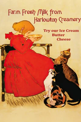 Póster de pared de colección de mantequilla helada leche comida gatos niñas - PÓSTER 20x30 Foto 1 de 4