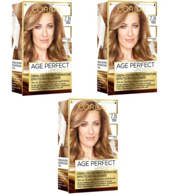 L'ORÉAL PARIS 3pz L'OREAL AGE PERFECT by EXCELLENCE CREME Crema Colorante 7.31 Biondo Ambra