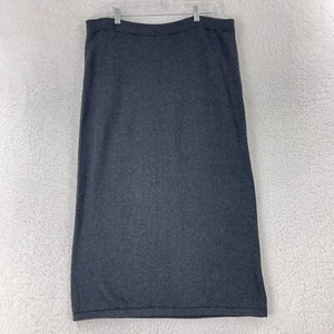 J. Jill Gray Knit Straight Pull On Skirt Womens Elastic Waist Stretch Size M - Picture 1 of 11