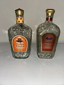Crown Royal Peach Empty Bottles With Caps New And Old Version W Handle 1.75L - Picture 1 of 5