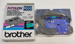 1x BROTHER TX-731 P-touch 12mm Farbband BLACK / GREEN PT-7000, 8000, PT-PC - Afbeelding 1 van 1
