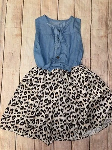 Girls 4 Jean Leopard Dress - Picture 1 of 2