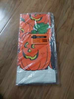 Cubierta de mesa Embajador vintage Halloween calabaza Jack O linterna 54x102 sello Foto 1 de 2