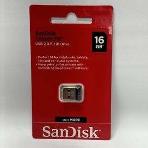 NEW SEALED SanDisk Cruzer Fit 16GB USB 2.0 Flash Drive Memory Stick Photo Music