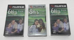 FUJIFILM T-120 160 VHS TAPES 3 Pack New Factory Sealed 6 Hours 8 Hours EP MODE - Picture 1 of 6