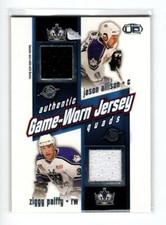 2002-03 Pacific Heads Up Quad Jerseys #13 Jason Allison/Ziggy Palffy/Potvin