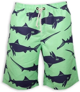 Prefer To Life Men's Board Shorts, Quick Dry Swimwear 3Xl Green Shark - Picture 1 of 1