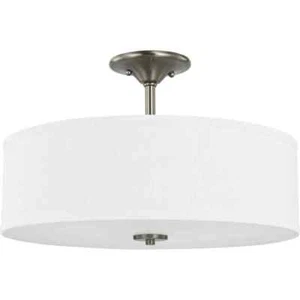 Progress Lighting Inspire 18 in. Brushed Nickel 3-Light Drum Semi-Flush Mount - Picture 1 of 11