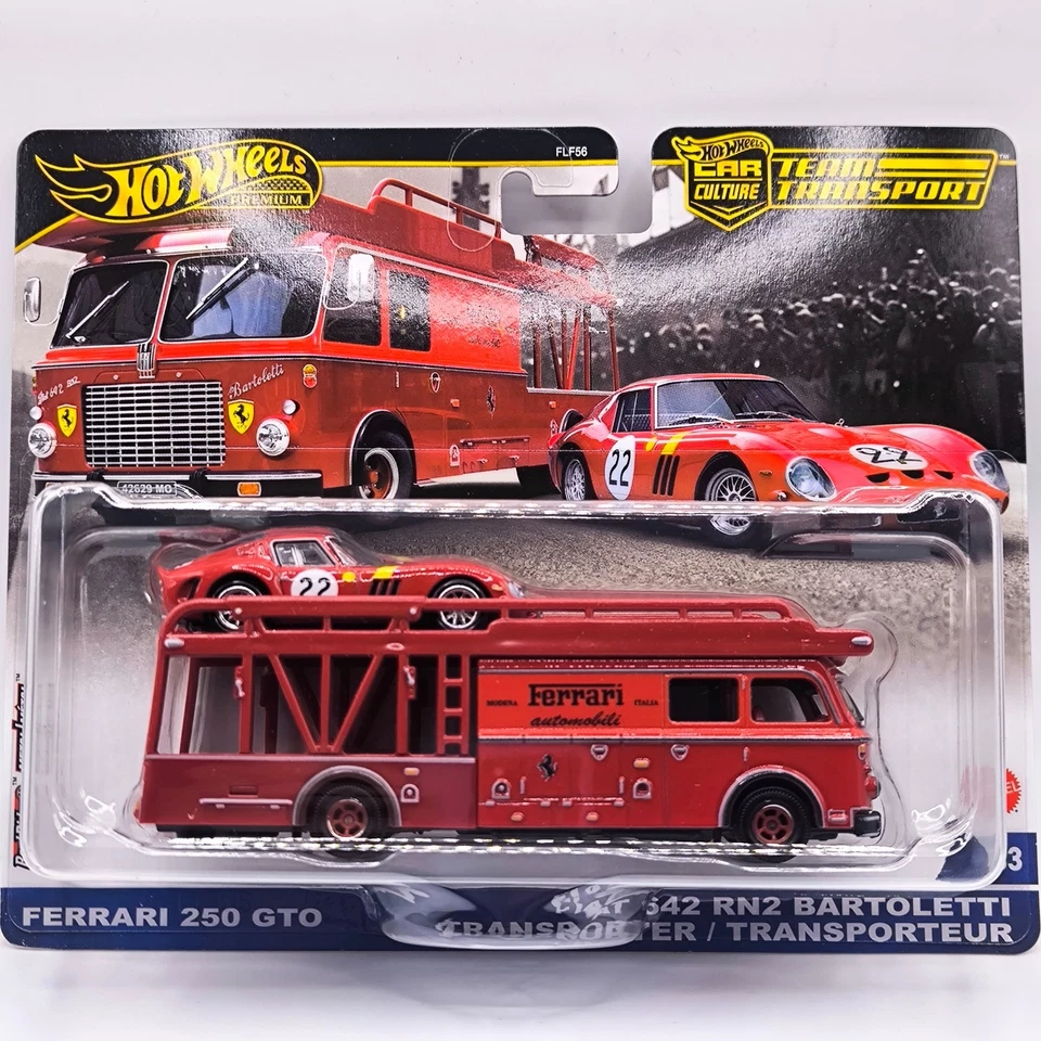 Hot Wheels PREMIUM TEAM TRANSPORT FERRARI 250 GTO FIAT 642 RN2 BARTOLETTI RED 83 - Image 1 of 1