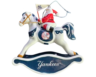 New York Yankees Santa on a Horse Danbury Mint Ornament New in Box 4 Inch. - Image 1 of 4