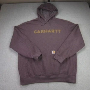 Carhartt Hoodie Mens Large Nocturnal Midweight Fleece Loose Fit Logo Sweatshirt - Picture 1 of 14