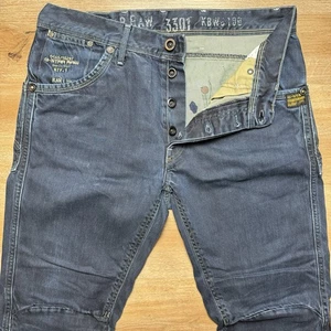 G Star RAW Jeans Men 34x34 Blue Jack Pant Dark Wash Straight Leg Motorcycle - Picture 1 of 13