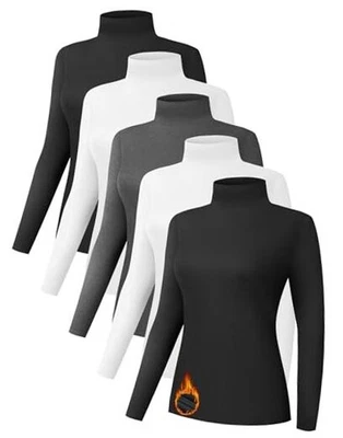 1/5 包高领保暖衬衫适用于 X-Large 2 黑色 2 白色 1 Heather 灰色 — 第 1/4 张图片