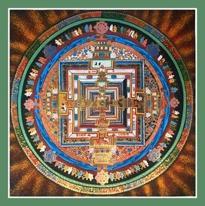 Hand painted Original Tibetan mandala Chakra painting Yoga Thangka Buddha Art 04 - Picture 1 of 8