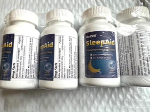 4x RxZELL Sleep Aid Diphenhydramine HCl 50mg 220 Softgels Fall Asleep Faster '28 - Picture 1 of 16