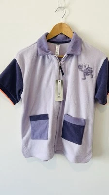 Adidas Fleece Short Sleeve Zip-Up Jacket in Lavender Purple – Size S — 第 1/4 张图片
